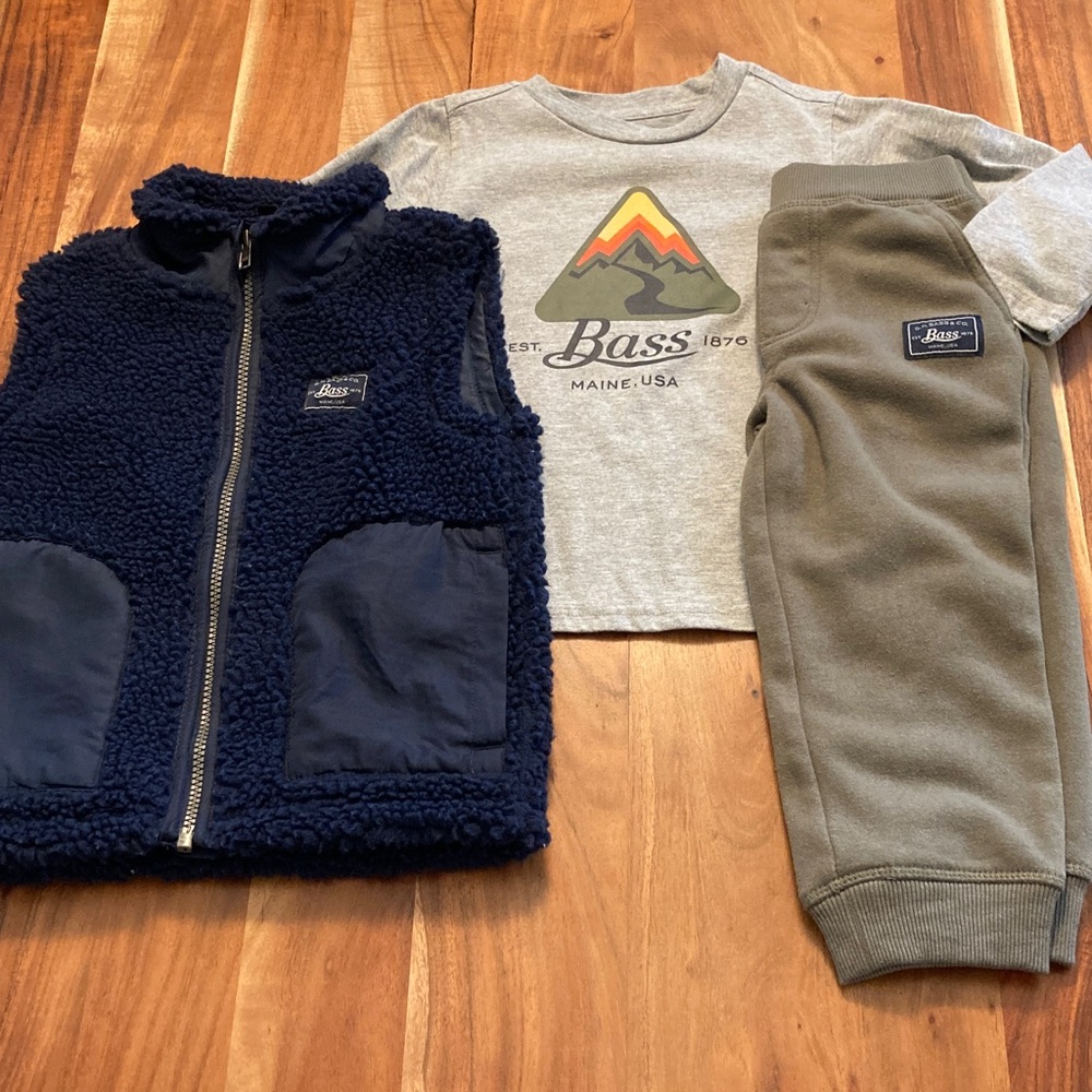 Bass Kids' Vest, L/S Tee & Joggers Set